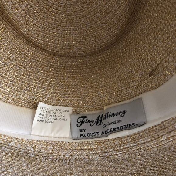 Fine Millinery Collection By August Accessories Wide Brim Red Roses Floral Hat - Picture 9 of 11